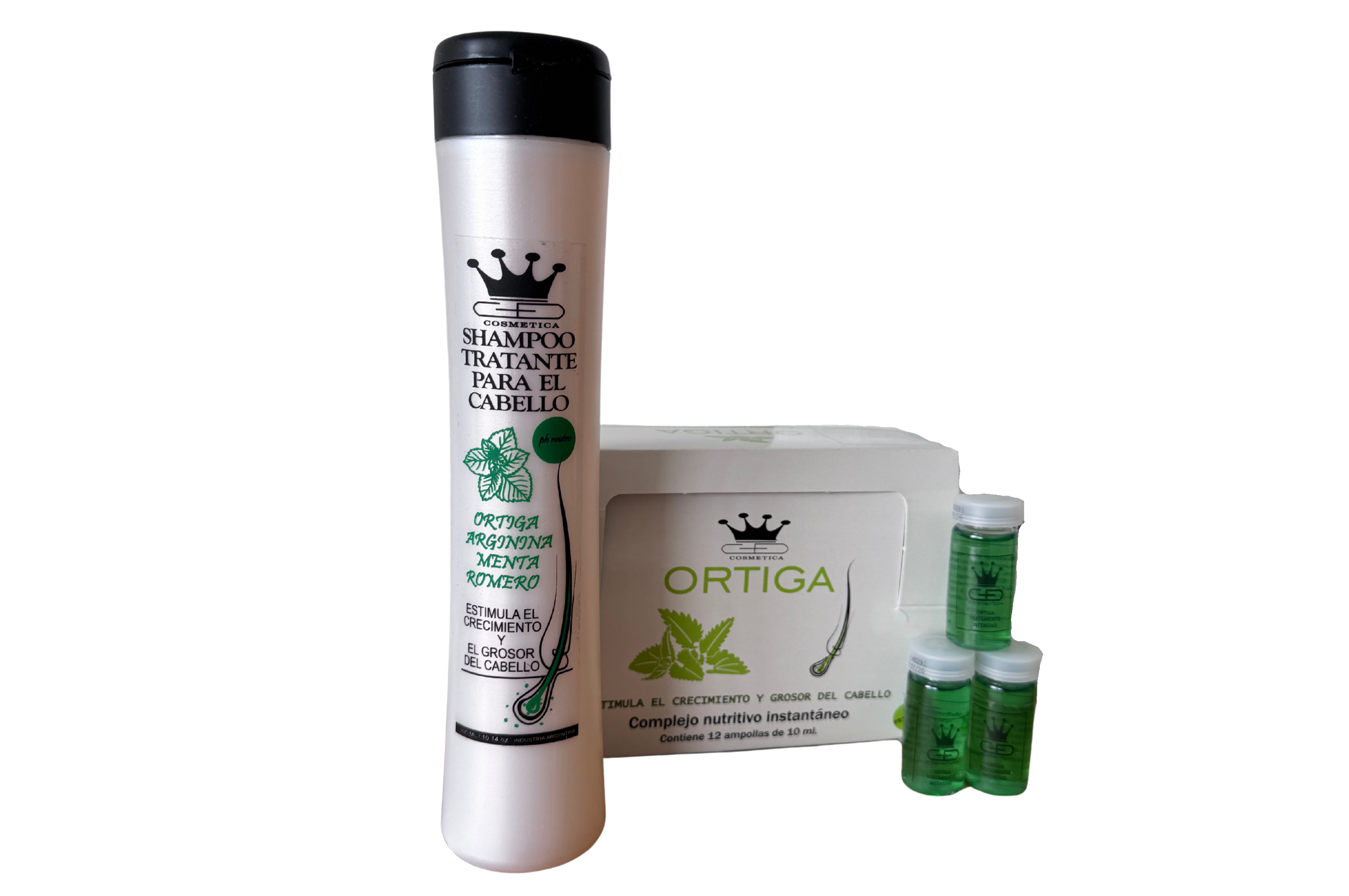 Shampoo CAIDA x300 cc + Caja Ampollas x 10 ml - 12 Uni